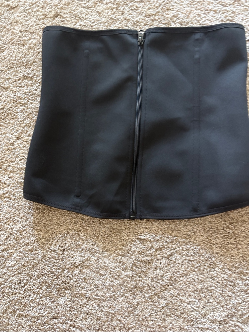 Black Waist Sculpting top with Front Zip